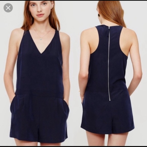 Lou & Grey Pants - Lou & Grey Navy Sleeveless V-neck Racerback Romper